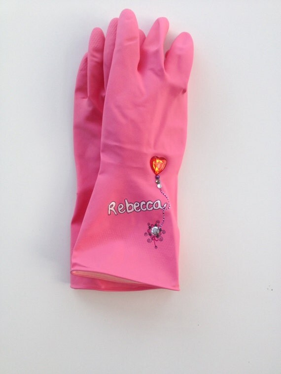 Personalised washing up gloves unique to me by Sarahlolagloves