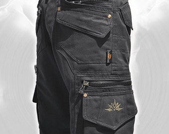 Men Short Pants Hipster,Tribal,Steampunk,Cargo Pants,Burning Man,Music Festival Pants,Pocket Pants,Hard Wear,Gift For Men .Psy Trance Boho.
