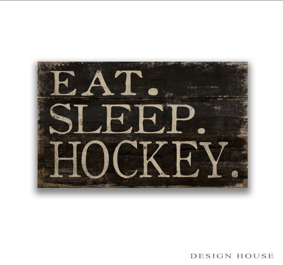 Eat. Sleep. Hockey block wooden sign hockey decor game day signs soccer signs soccer plaques sports signs hockey gifts coach gifts