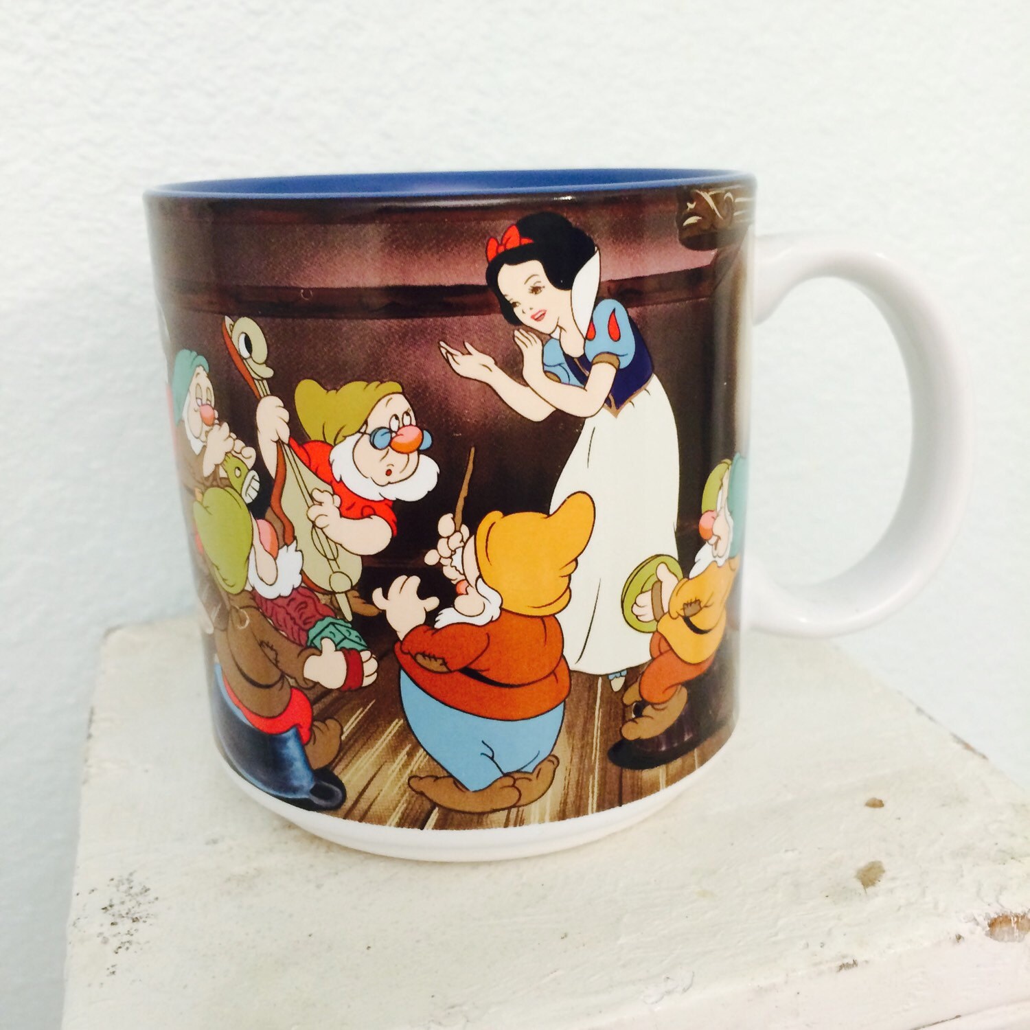 Vintage Disney Japan Snow White Mug Seven Dwarfs Collectible