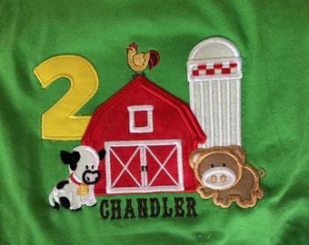 Farm Birthday Applique Shirt
