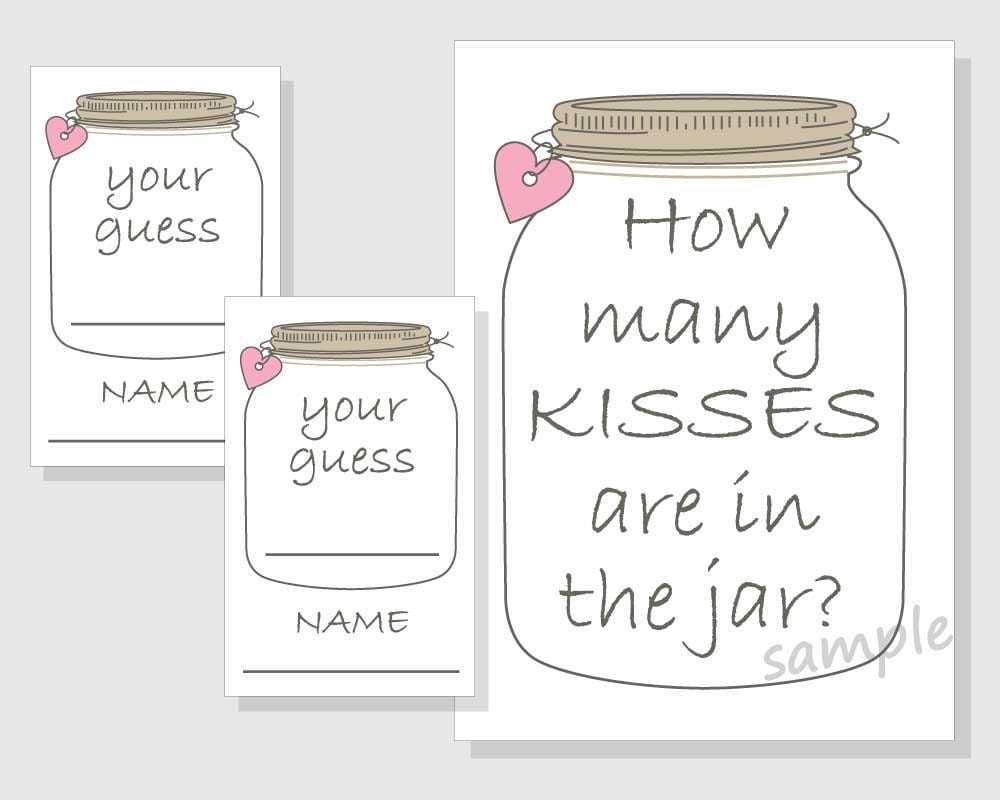 Free Template Guess How Many Kisses Free Printable