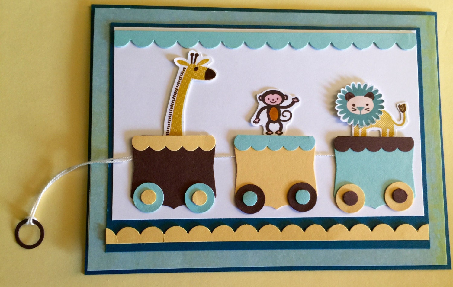 Zoo Animals Baby Card Handmade Using Stampin Up Supplies