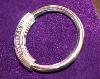 Ref: 187 SALE - Solid silver BULGARI designer key chain. TCW. 12.5 g
