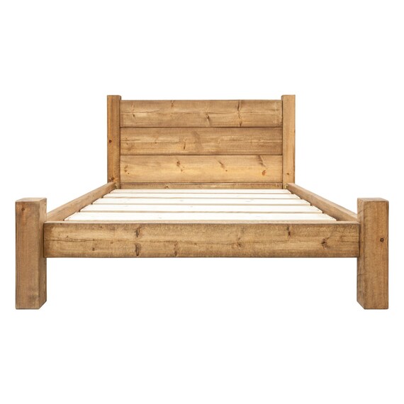 Solid Wooden Chunky Bed Frame in a Choice by FunkyChunkyFurniture