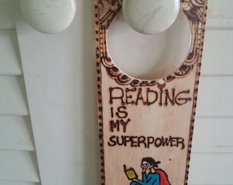 Unique door knob hanger, bookworm accessory, knob hanger,