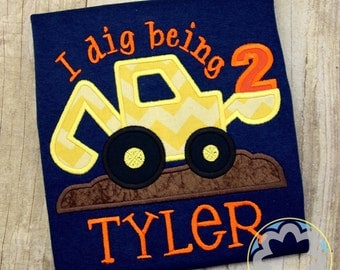 Construction - Building/Builder - Truck Personalized, Monogrammed Birthday Party Shirt