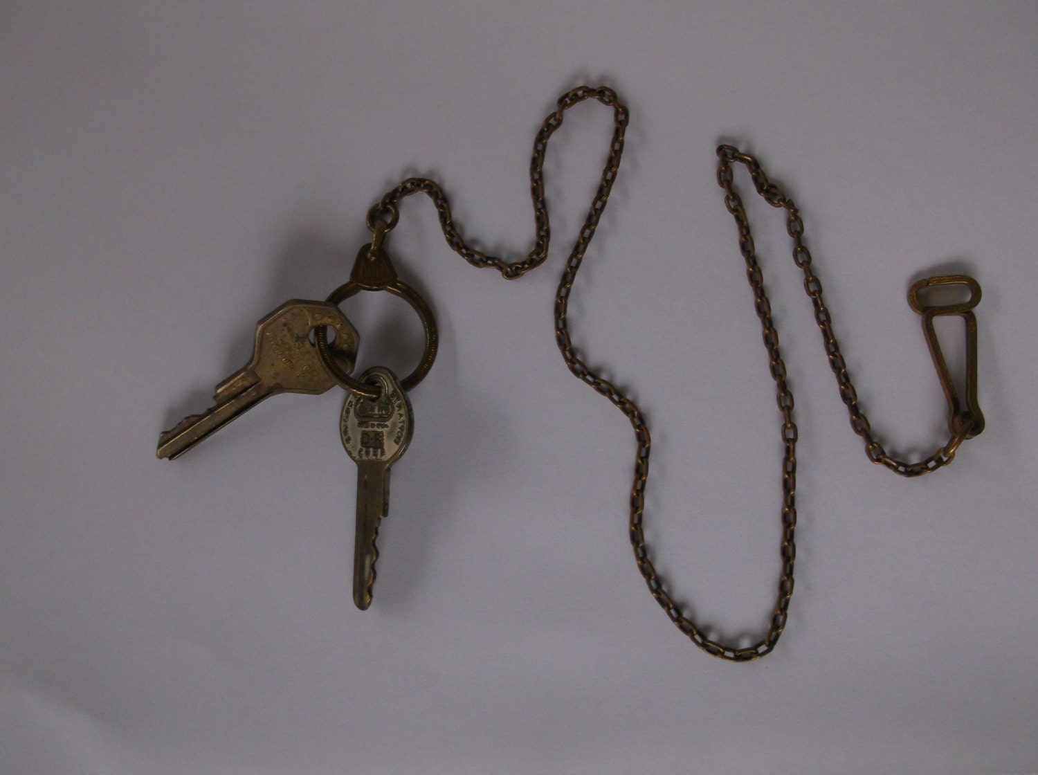 Antique Vintage Key Fob Key Ring with old keys Old Pocket