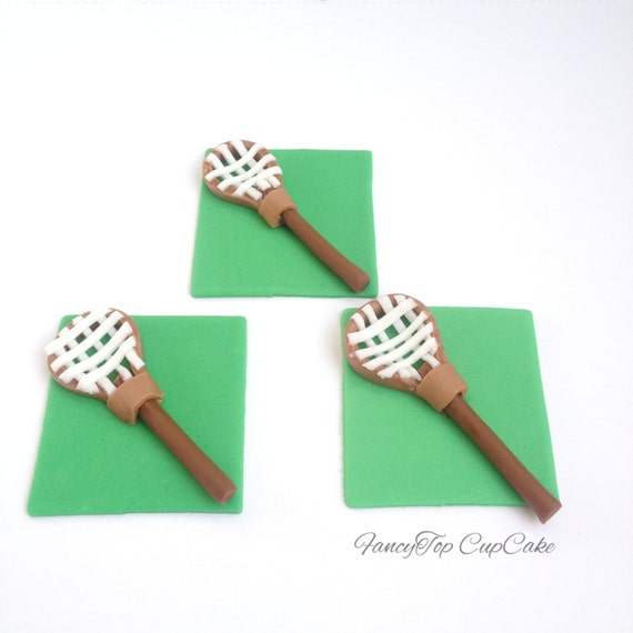 Lacrosse handmade edible fondant cupcake toppers made by