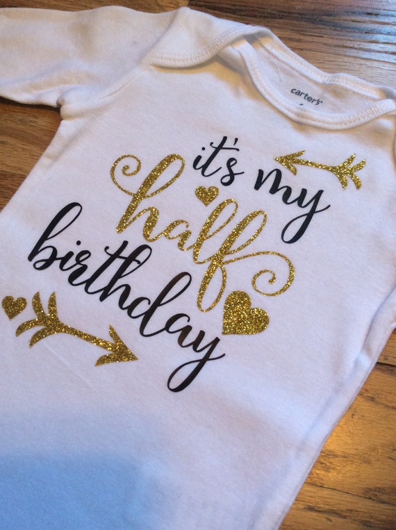 Download Half Birthday Onesie 1/2 Birthday Onesie Birthday Shirt Gold