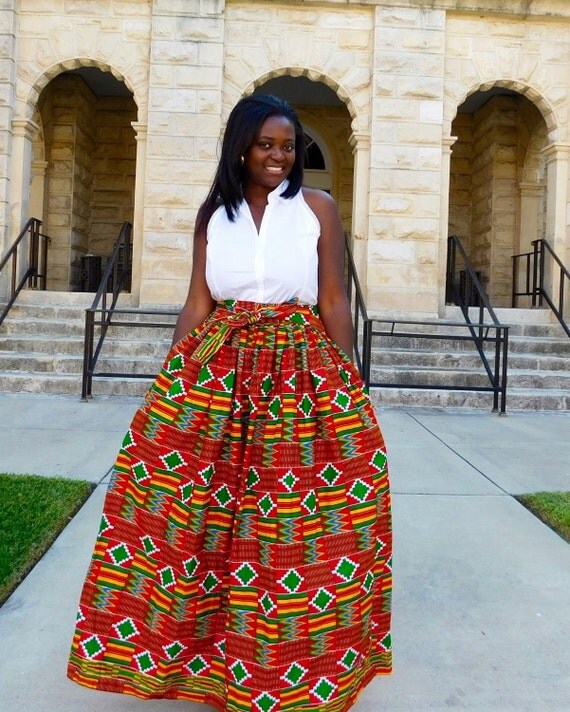 kente cloth maxi skirt