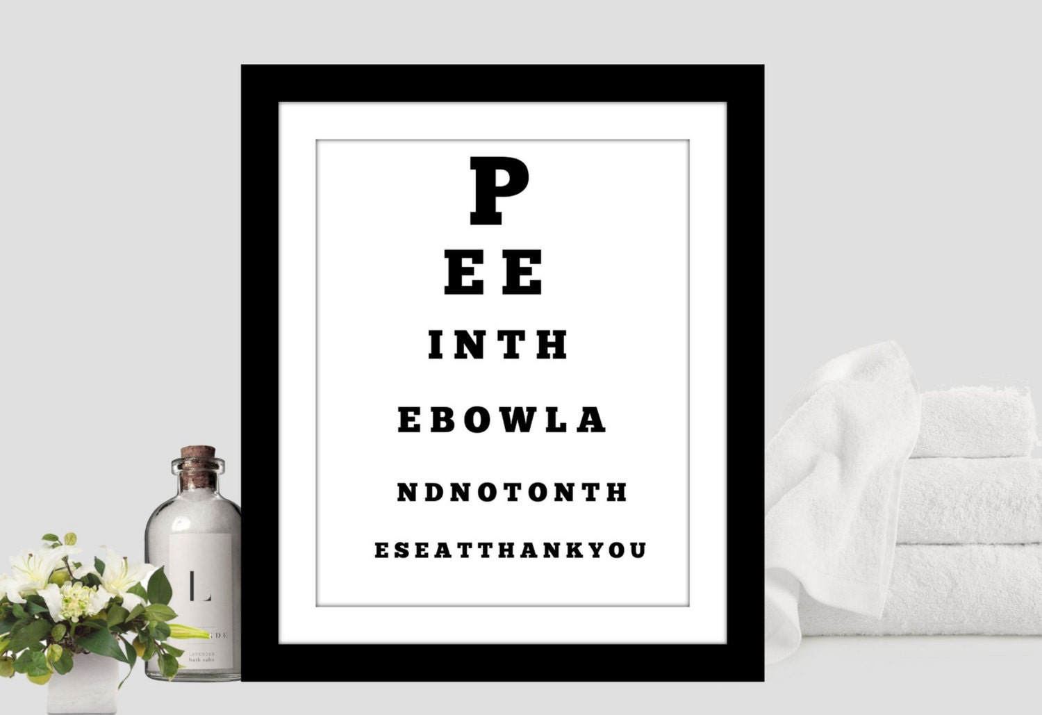  Funny bathroom wall art black and white bathroom by 