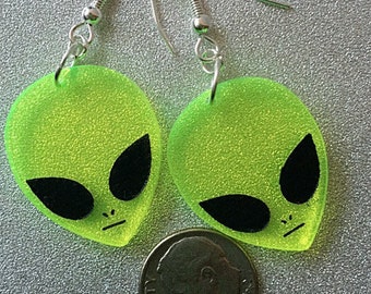 Alien Earrings Bright Translucent Dangle Earrings