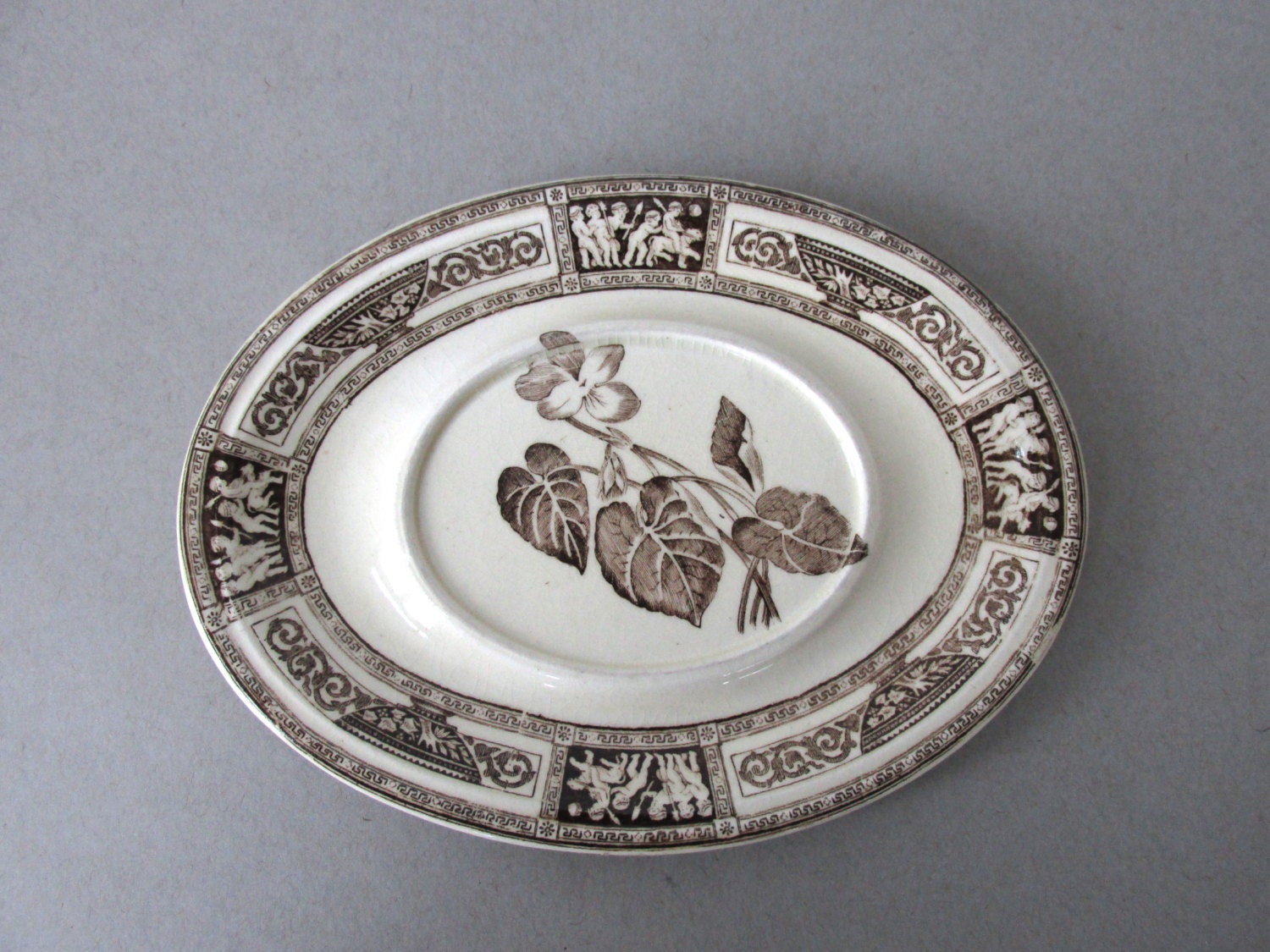 Antique Wedgwood Plate Wedgwood Pompeii brown transferware