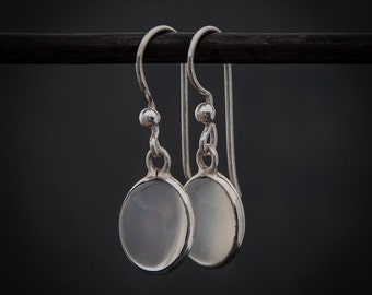 Moonstone Earrings, White Moonstone, Silver Drops, Birthstone Jewellery, Sterling Silver