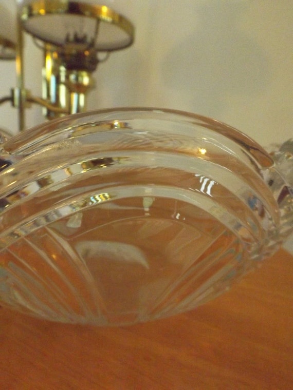 Vintage Crystal Bowl Large Centerpiece Decor Dining