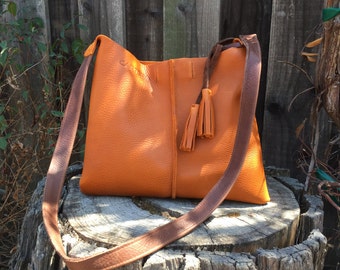 Leather crossbody, leather bag, crossbody leather bag, leather woman bag, leather handbag, leather bag BRI- Light BROWN!