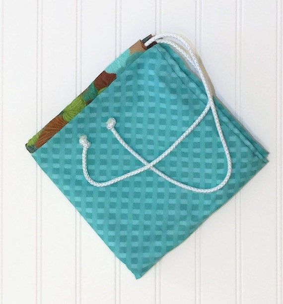 Items similar to Drawstring Bag with waterproof Lining,WetBag,Teal