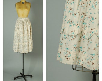 Sur l'Herbe skirt • 1940s cotton linen skirt