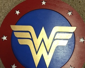 14" Kids Costume Size Wonder Woman Shield w/ optional backpack straps