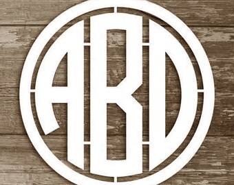 Monogram Wall Hanging - Wooden Monogram Letters - Circular Monogram with Border - Monogram Wall Decor - Wall Hanging Letters, any size