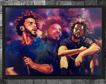 J. Cole Original Hip Hop Wall Art Glossy Photo Print Home Decor