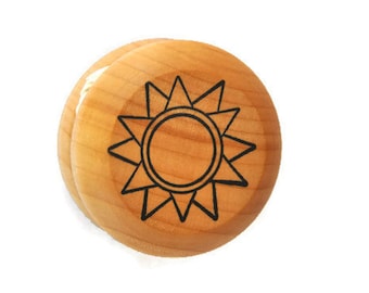 Wooden Sun Yo Yo - A Waldorf and Montessori Inspired Classic Toy - Stocking Stuffer - Easter Basket Toy - Party Favor