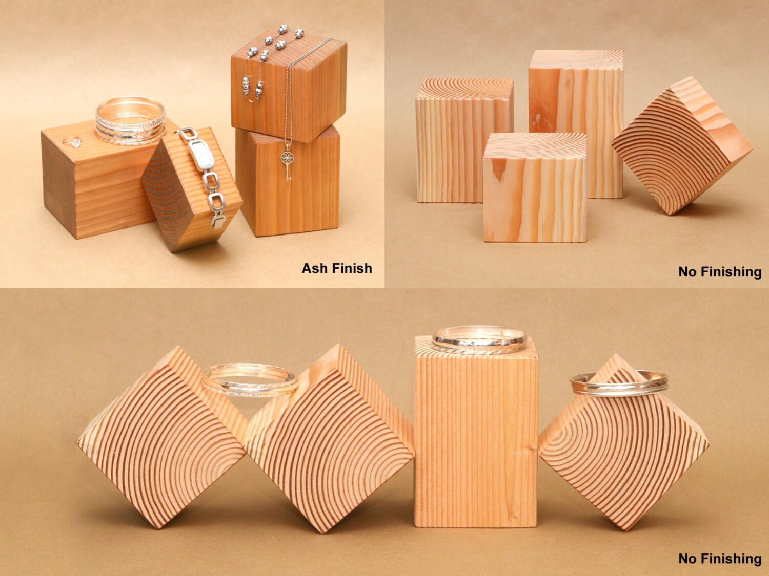 Wooden Block Display Riser / Wood Square Riser / Pottery