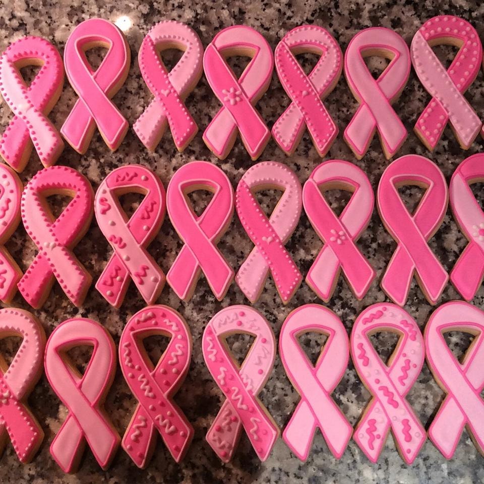 Pink Ribbon Breast Cancer Awareness Cookies