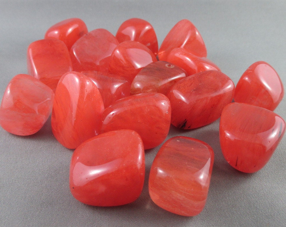 5 Cherry Quartz Stones Tumbled Heart Chakra Polished Rocks
