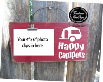 happy campers, happy campers sign, camping decor, camping decoration, travel trailer decor, travel trailer sign, camping, 252
