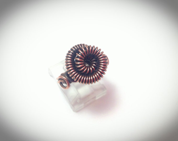 Wire wrapped copper coil "Tesla" ring