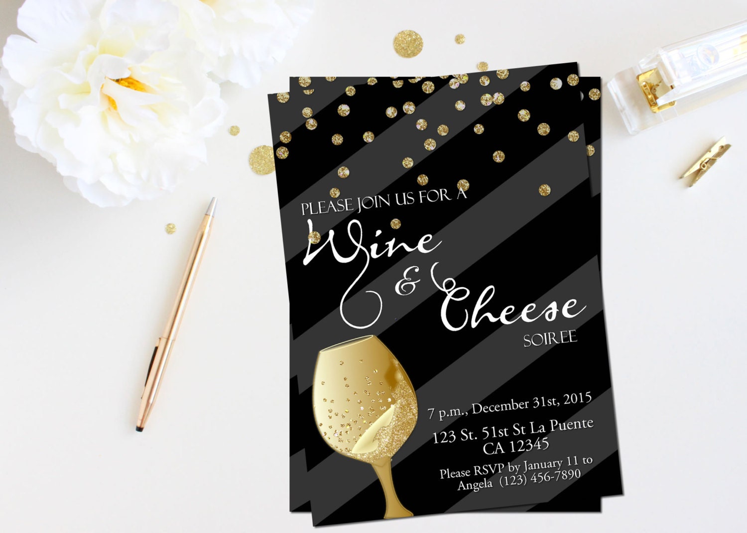 Wine and cheese party invitation printable social diy invites