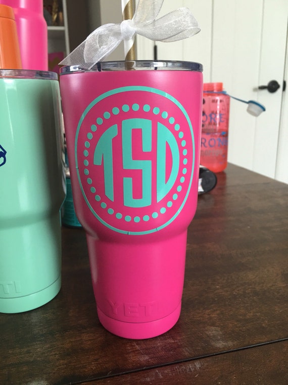 30oz Pink Powdered Yeti with Monogram