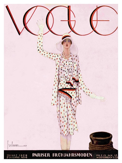 Vogue Marz 13 1929 Cover Vintage Fashion Poster by WallArty