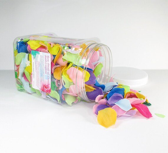Rose Petals and Leaves Soap Bath Confetti for Manicure and