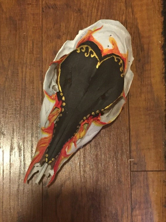 Painted deer skull