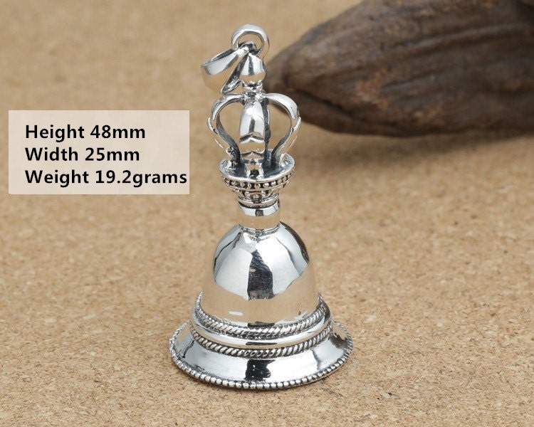 Sterling Silver Hand Bell Pendant Sterling by SterlingSilverBox
