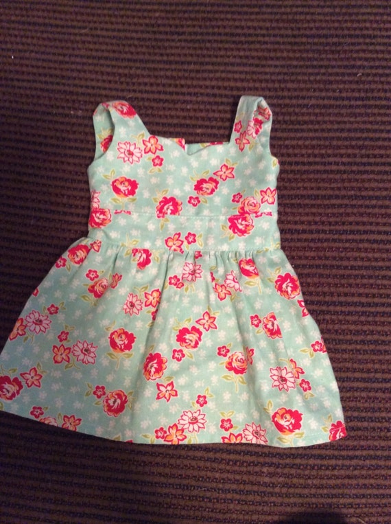 Green floral dress for American girl dolls by TheLilyandTheRose