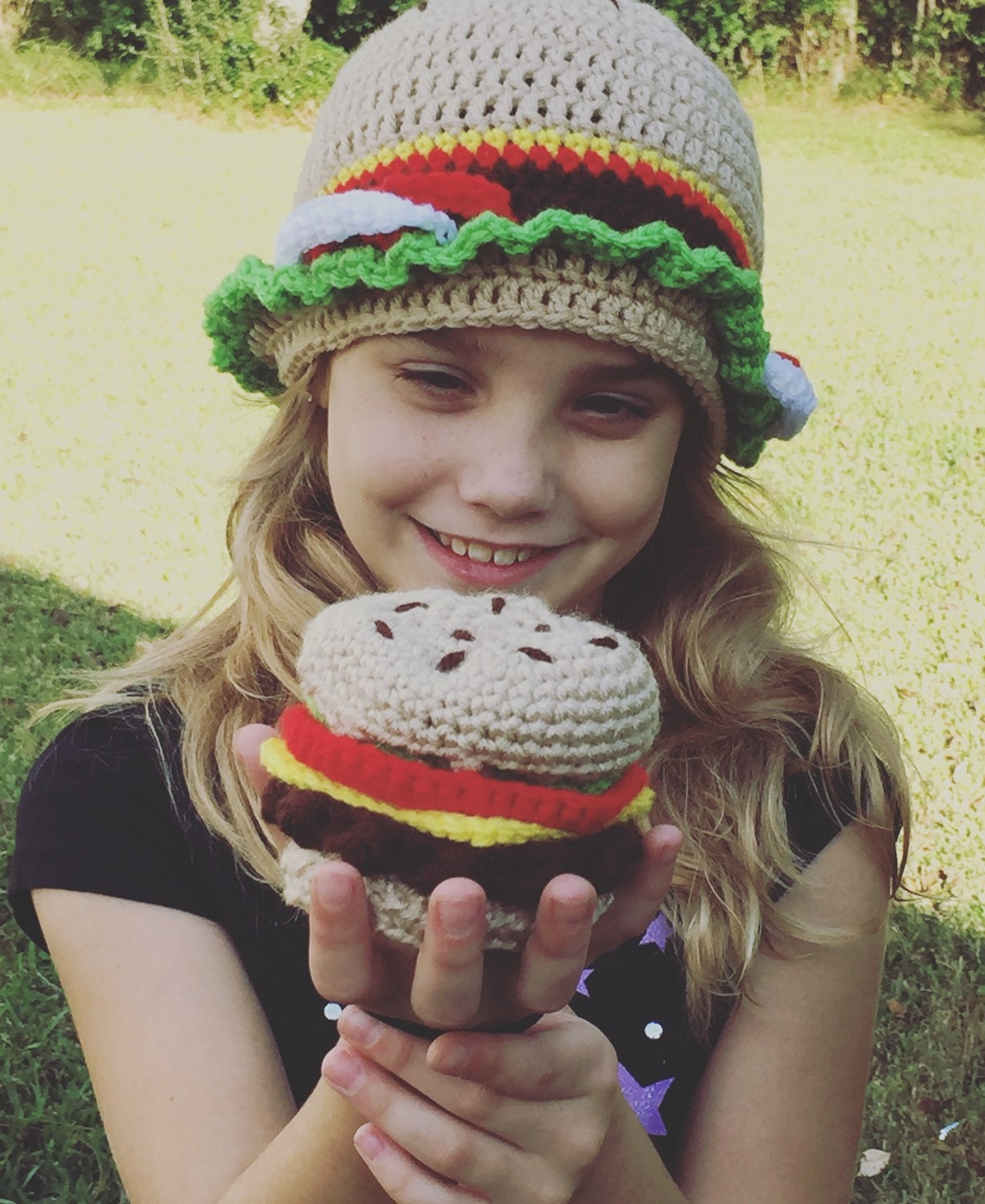 Crochet Burger Beanie Hamburger Hat Crochet Burger Hat