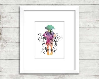 Dobby. Friends Quote. Harry Potter. Instant Download. Watercolor. Calligraphy Print. Calligraphy Font. Quote Prints. Home Decor. Wall Art.