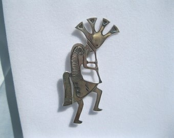 Kocopelli Dancer Pin ,Handmade,Sterling Silver Indian Dancer