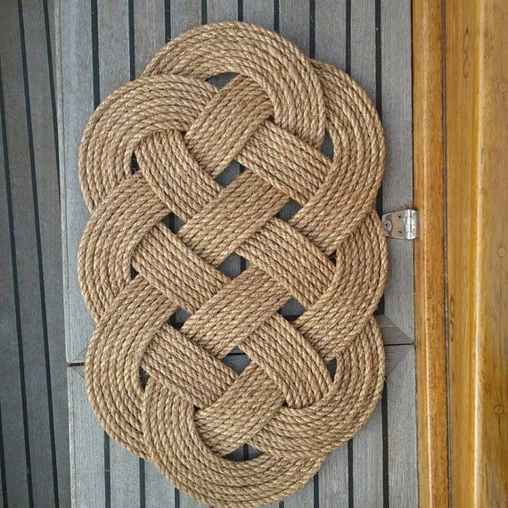 Nautical Rope Door Mat Natural Manila Rope Seven Seas Knot