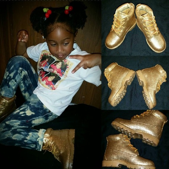 Custom Glitter Timberland Boots Hand Painted Timberlands