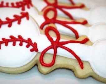 Baseball Baby Rattles Sugar Cookies
