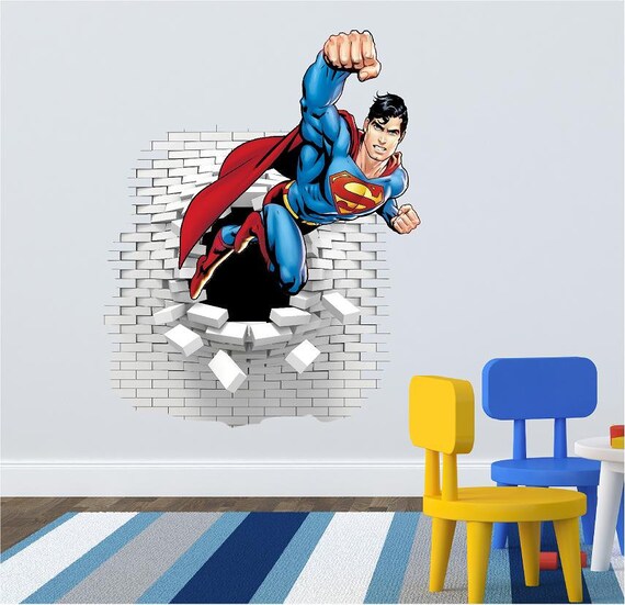 3D Superman Wall decal stickers great for the kids by ArtogText