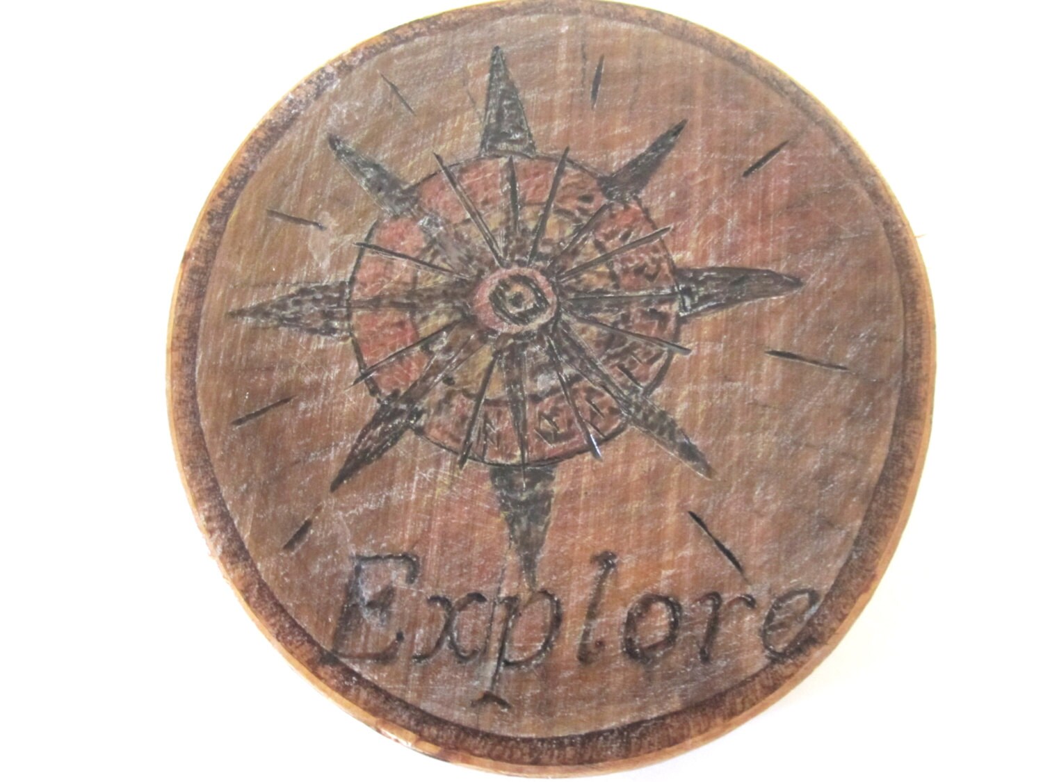 Wood burn paper weight wood burn tree by HummingbirdCraftsLLC