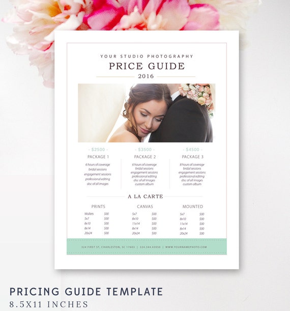 Photography Price List Template Photography Pricing Guide