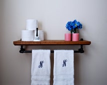 floating wood shelf for bathroom