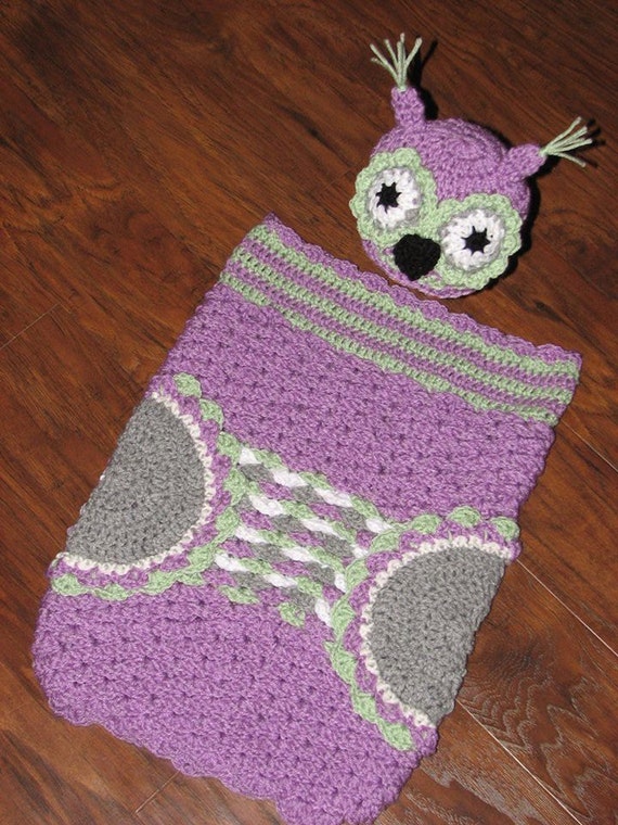 CROCHET PATTERN Baby Owl Cocoon with Owl by CreativeCrochetbyBAS